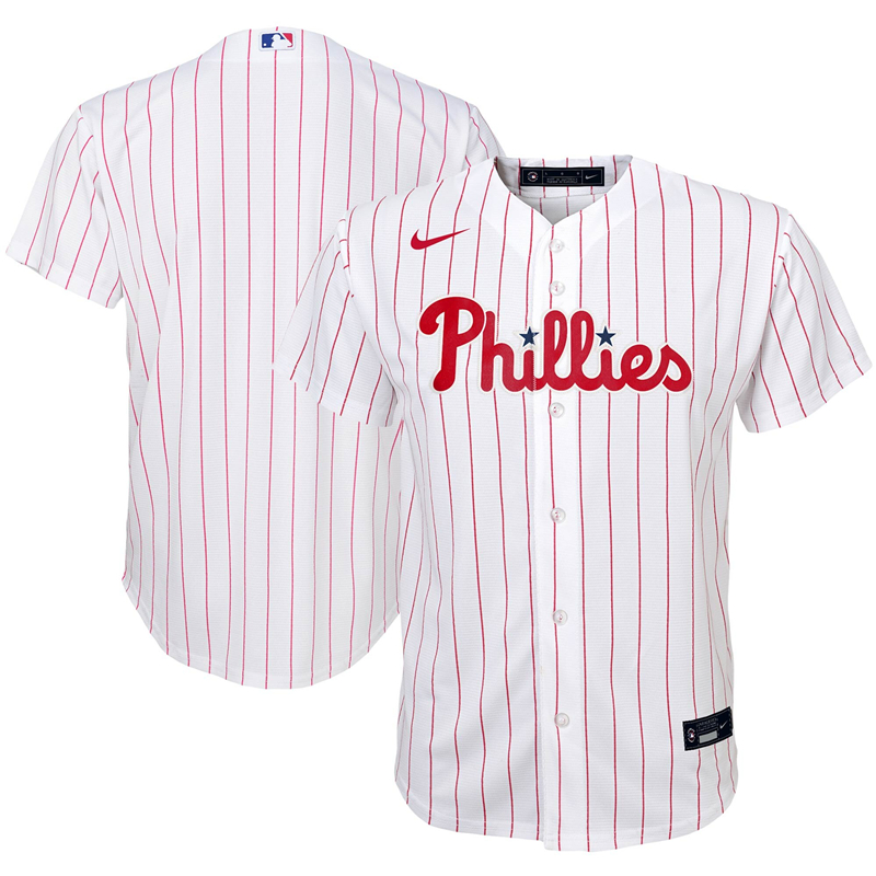 2020 MLB Youth Philadelphia Phillies Nike White Home 2020 Replica Team Jersey 1